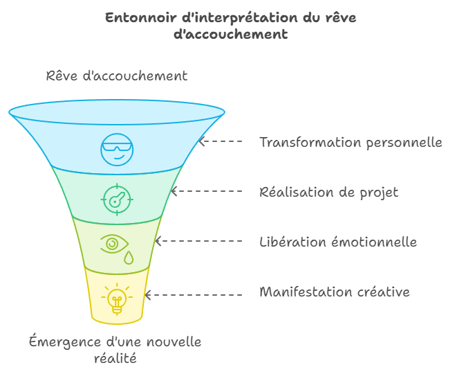 Entonnoir d'interprétation du rêve d'accouchement