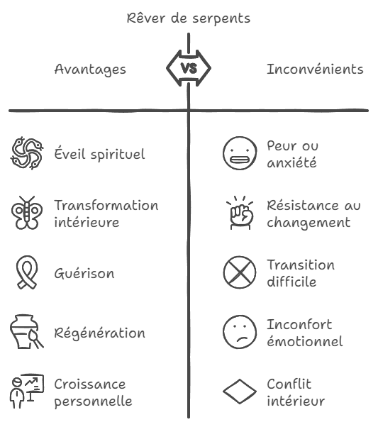 avantages et inconvénient reves de serpent